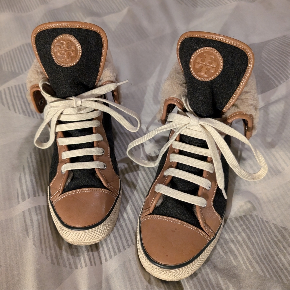 Tory Burch Benjamin High Top Sneakers size 8.5